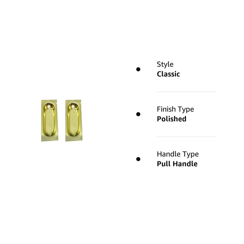 QCAA Solid Brass Rectangular Flush Pull, 3" 1x1/8 x 3/8",