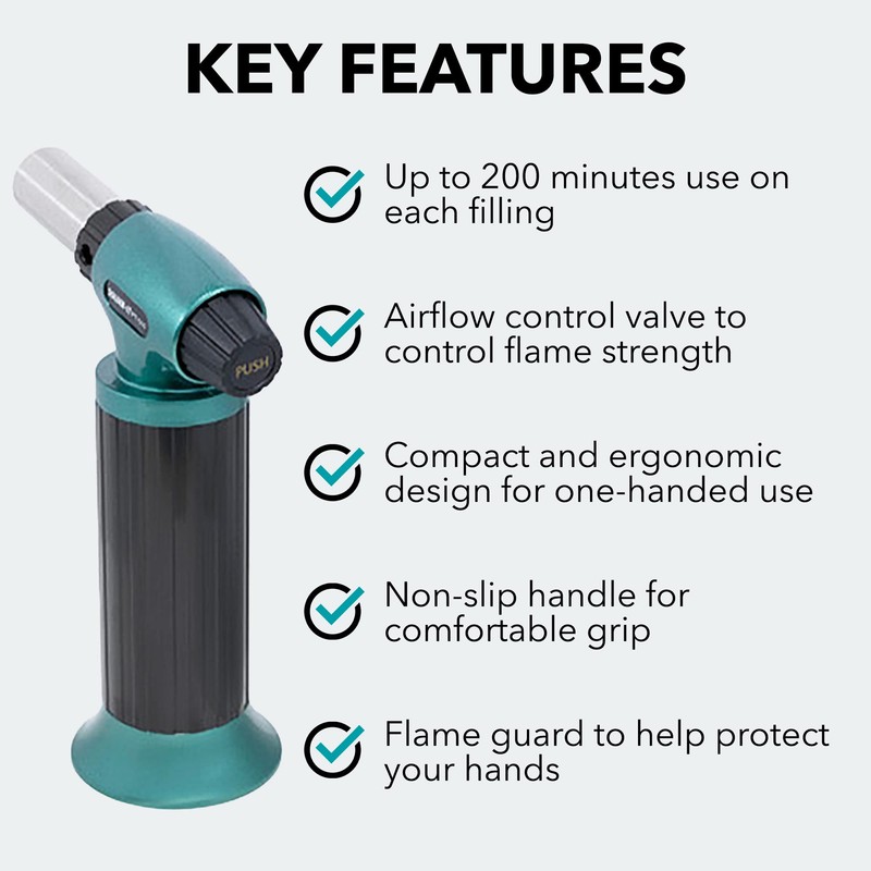 Solder-It Green Pro-Torch PT-500 | Automatic-Ignition Butane Torch Lighter |