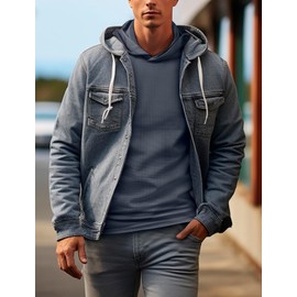 Zengjo Athletic Hoodies for Men Lightweight Pull Over(Steel Grey,Large)