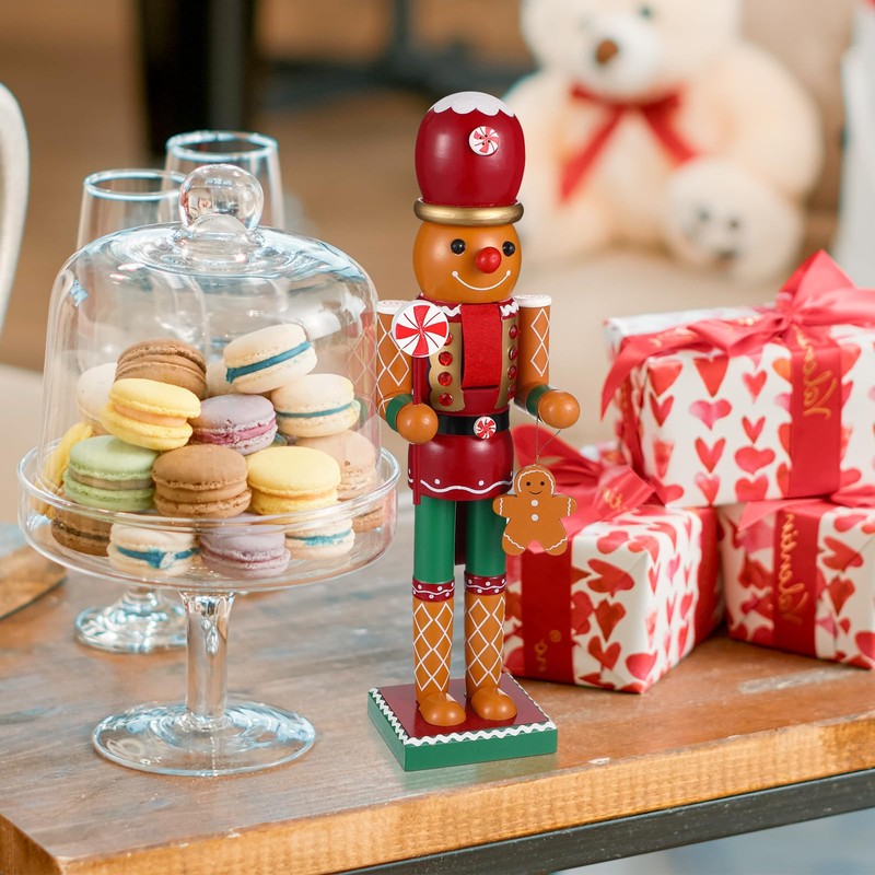 CLISPEED Christmas Wooden Nutcracker Doll Decor: Gingerbread Man Adorn Nutcracker