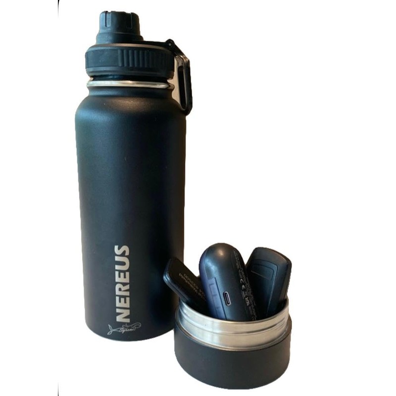 NEREUS Water Bottle with Hidden/Secret Compartment - Thermal Lined for
