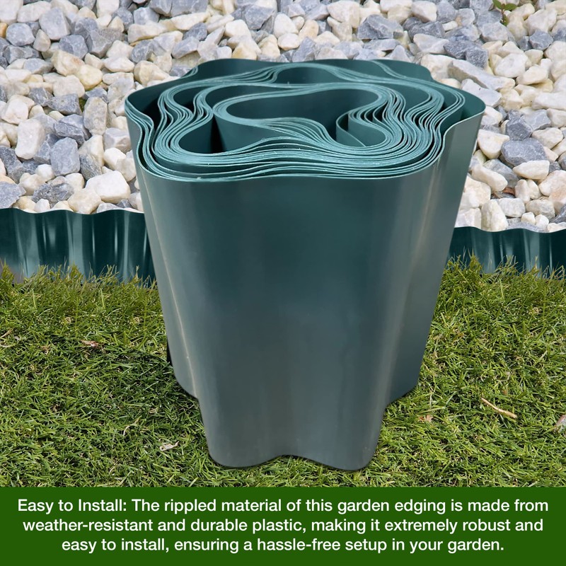 Enhance Your Garden Design with 9 Metres, Green Flexible Plastic