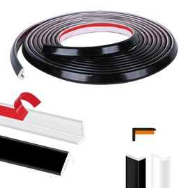 Peel and Stick Tile Edge Trim 10Ft L-Shape Tile Outside Corner Molding Vinyl Tile Exterior Trim Edging Moulding for Bathroom Tile Backsplash & Shower Wall Edges Furniture Decoration - Black