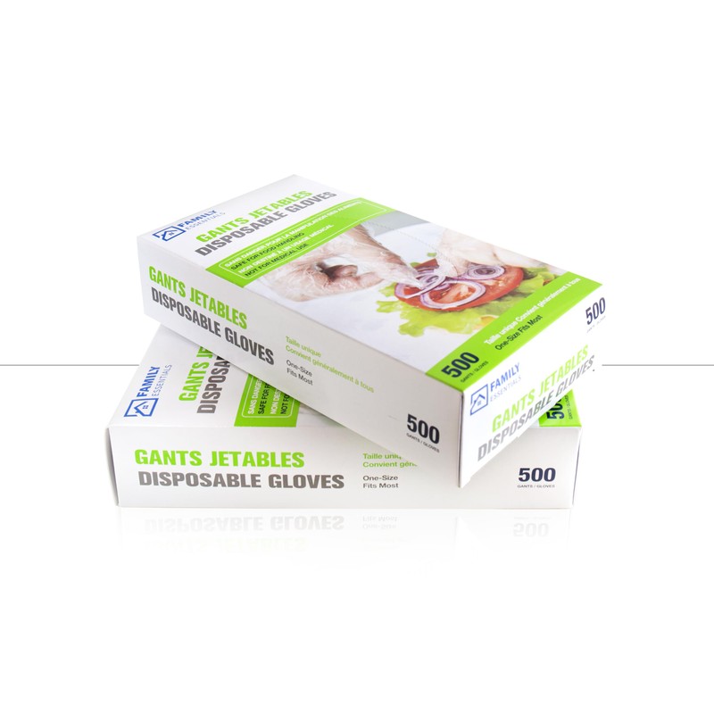 Family essentials 500 Pieces Disposable Gloves, Safe For Food Handling,