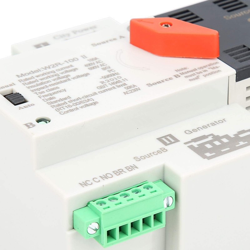 W2R-100 Power Automatic Transfer Switch Din Rail Mounted Power Transfer
