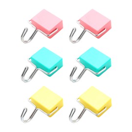 6 Pieces of Magnetic Hooks, Simple and Creative Square Hooks, Kitchen Refrigerator Magnetic Hooks, Multi-Functional Magnetic Hooks, No Punching Magnet Hooks