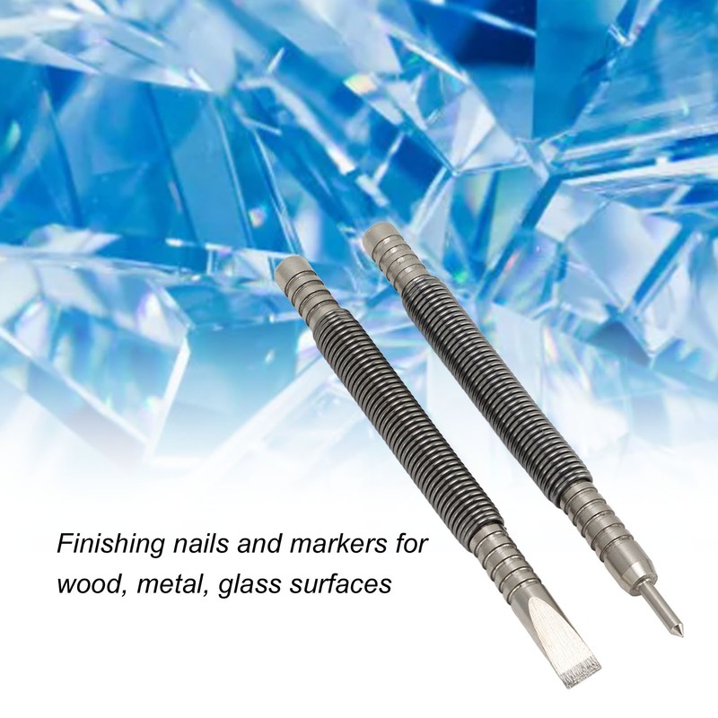 2 Pcs Nail Set Tool High Carbon Steel Double Ended
