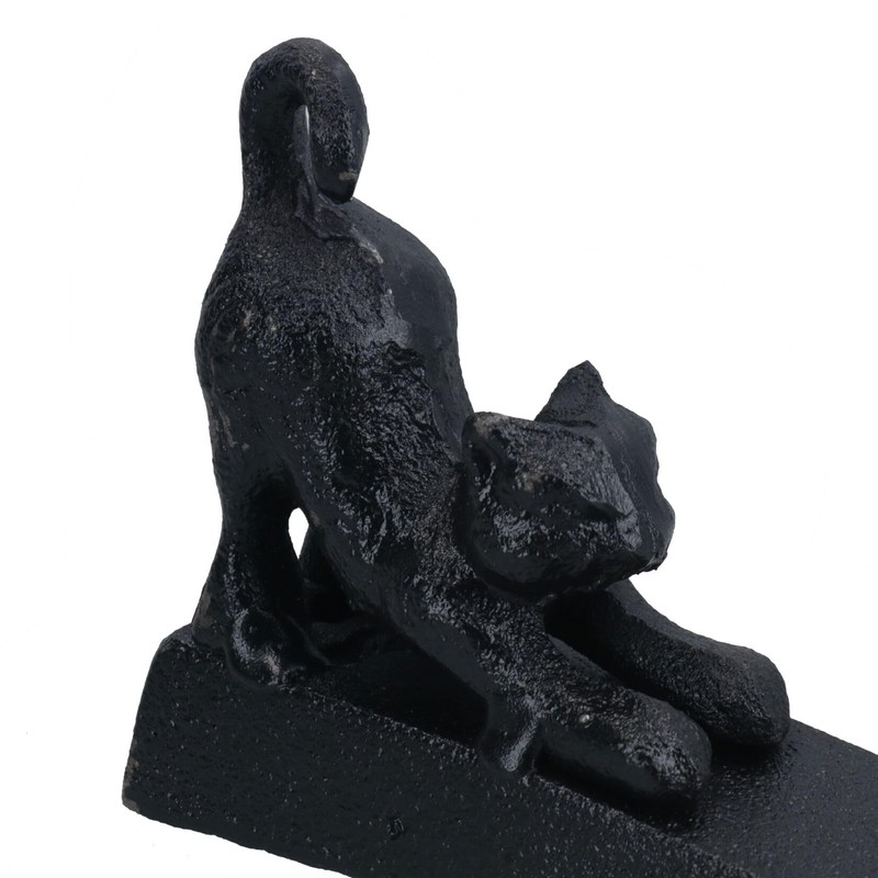 Cat Door Stop Cast Iron Metal Rustic Doorstop Wedge House