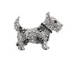 Crystal Dog Brooch, Silver Cubic Ziconia Westie Highland Animal Pin