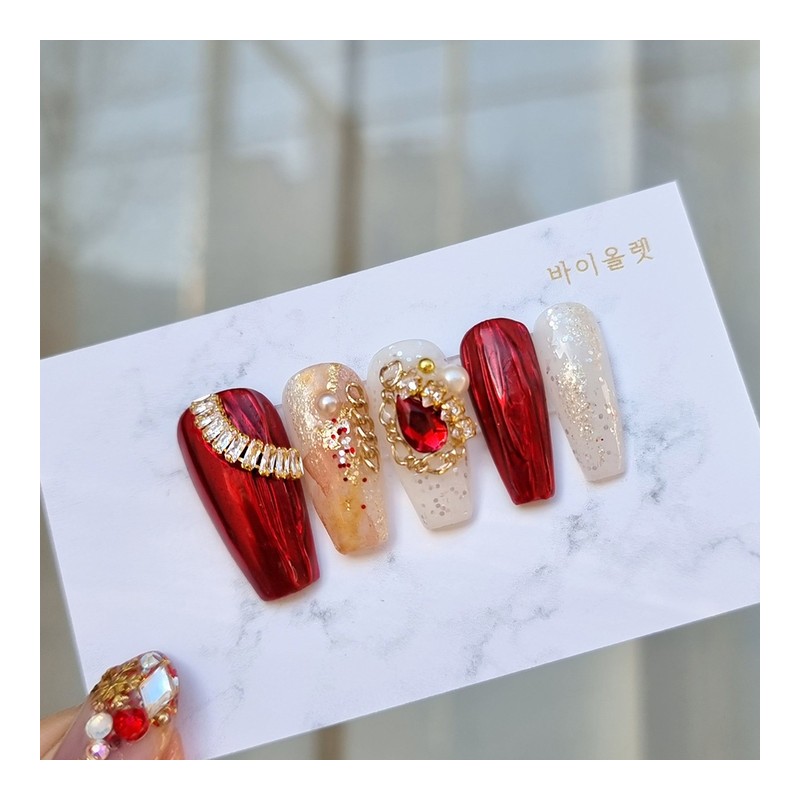 Deep Rose Handmade Nail Tips - Almond / 딥 로즈