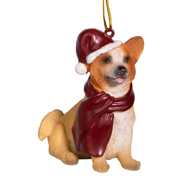 Design Toscano Christmas Xmas Welsh Corgi Holiday Dog Ornaments, Approx.
