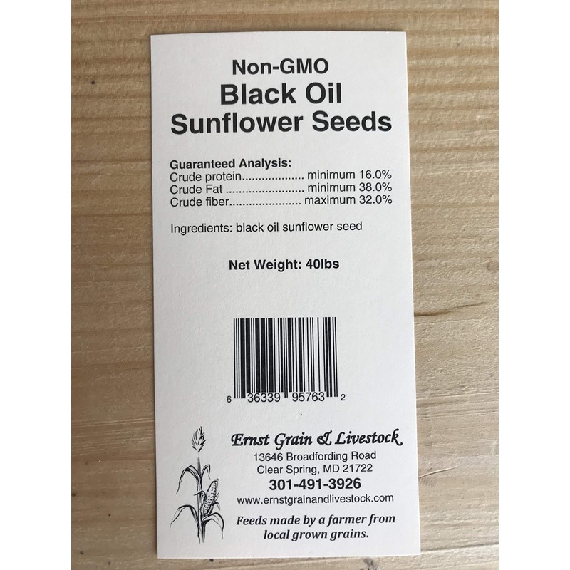 Ernst Grain & Livestock Black Oil Sunflower Seeds - Birdseed