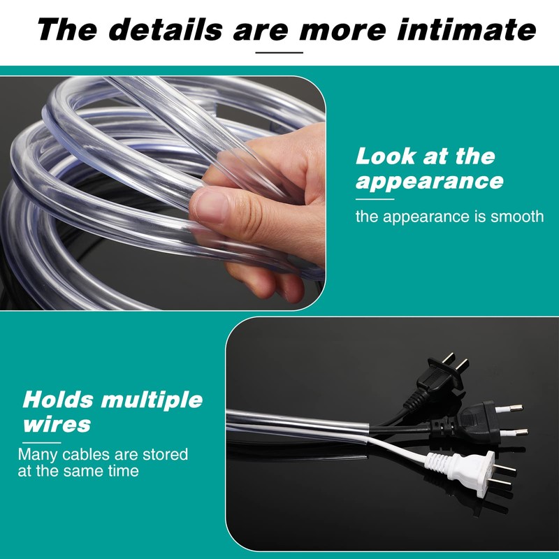 Boao Dog and Cat Cord Protector Clear PVC Cable Cover