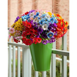 Enirunly Artificial Flowers for Outdoor, No Fade Fake Flowers for Home Decor Plastic Plants for Hanging Planters Garden Porch Window Box Home Wedding Farmhouse Thanksgiving Fall Decor(Mix 8 Colors)