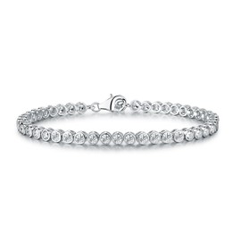 Diamond Treats Tennis Bracelet for Women, Bezel Set solid 925 STERLING SILVER with 3mm Flawless White Cubic Zirconia. This 6.5-7 inch Ladies Eternity Bracelet is the Perfect Jewellery Gift for Women.