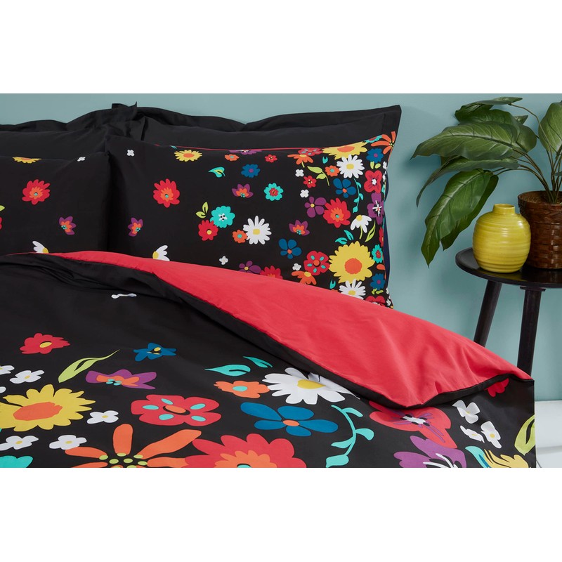 Rapport Home Brighton Floral Black Duvet Cover Set Single Multicoloured