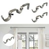 Kowibcl Heavy Duty Curtain Rod Brackets: Adjustable Double Holders, Fits