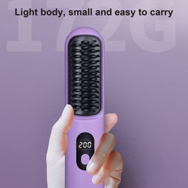 Cepillo Alisador de Pelo Caliente, Cepillo Alisador de Pelo Inalámbrico, Mini Peine Alisador en Caliente para Mujeres, Tamaño de Viaje, Alisador de Pelo con Peine Caliente