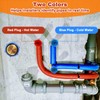 1/2 Inch Brass Threaded Red & Blue Water Pipe Blind