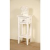 HomeStock Zen Zone Narrow Side End Table, Heavy Distressed White