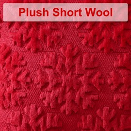 Artscope Set of 2 Xmas Soft Plush Short Wool Velvet Decorative Cushion Covers 30x50cm Luxury Style Throw Pillow Covers Pillow Shell for Sofa Bedroom Christmas Snowflake Red