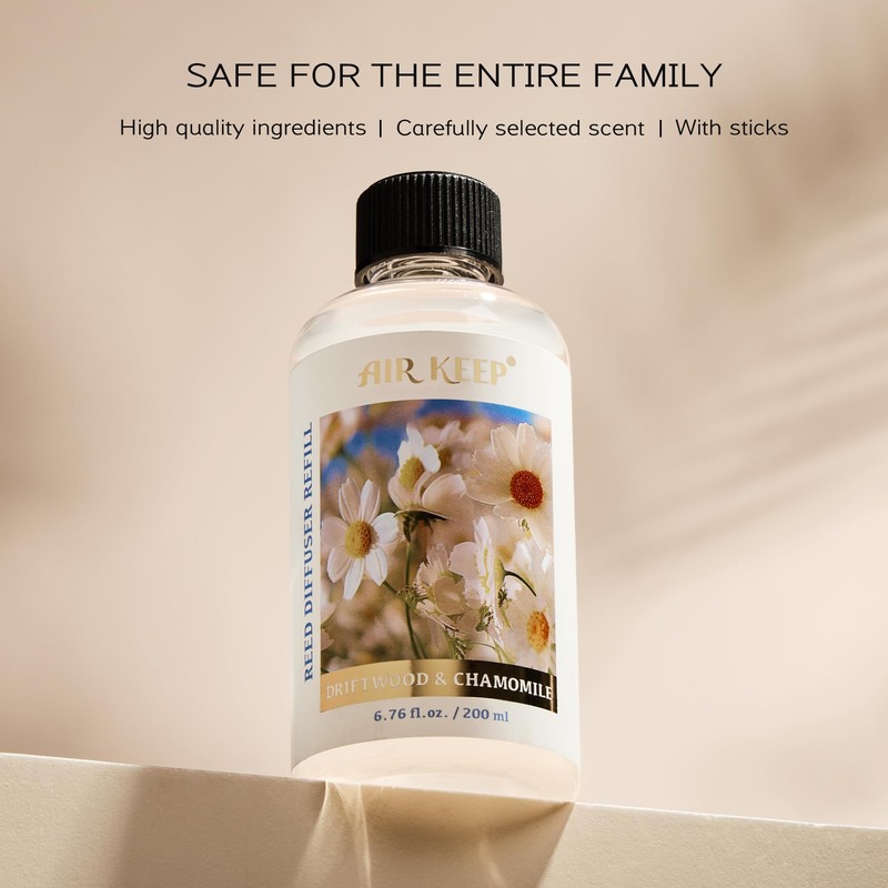 Airkeep Reed Diffuser Oil Refill with Diffuser Sticks, 6.76 Fl