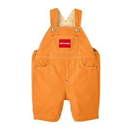 Miki House 10-3339-492 Overalls, 6/4 Length, Logo, Plain, Overalls, Overalls, 100% Cotton, For Boys, Girls, Baby, Kids, Children's Clothing, brown (light brown)