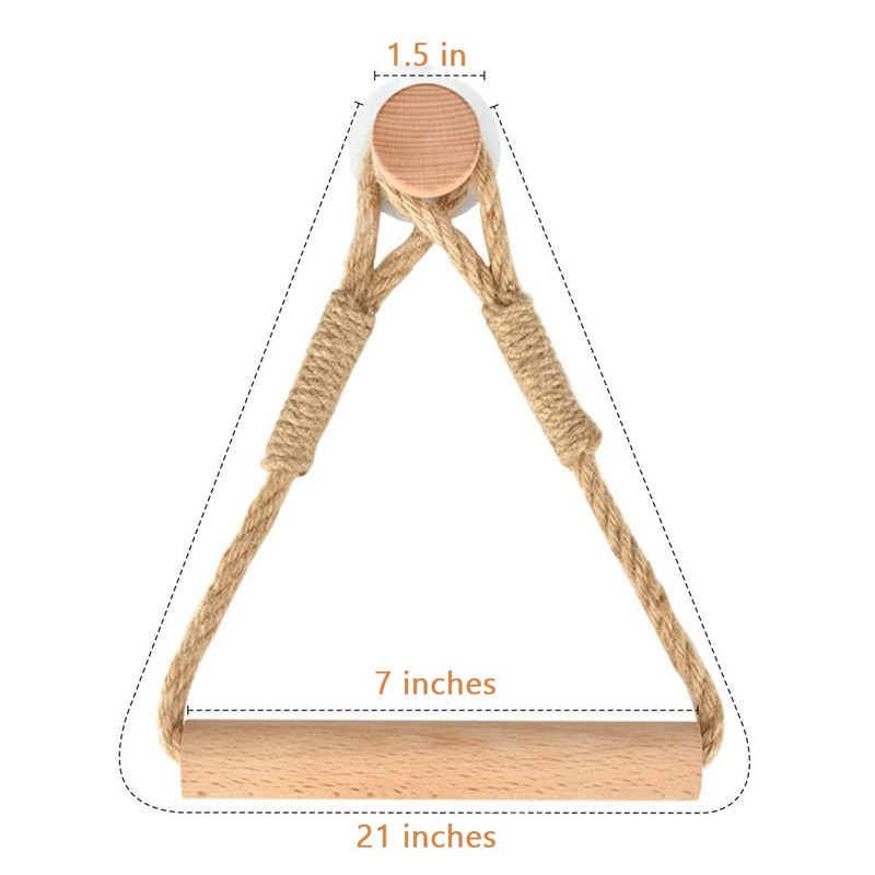 Wood & Rope Wall Toilet Paper Holder, Rustic Tissue Rolls