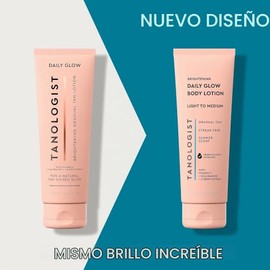 TANOLOGIST, Brightening Daily Glow Tan Lotion, Crema Bronceadora Gradual, Niacinamida, Vitamina C, Fair-Medium, 250 ML