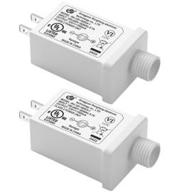 Replacement Yard Inflatable Adapter Power Supply Adaptor - 12V 1.0A 2Pcs - Inflatable Plug Replacement Class 2 Power Supply - White - for Christmas Tree Light/Thanksgiving Yard Blow Up Decorations