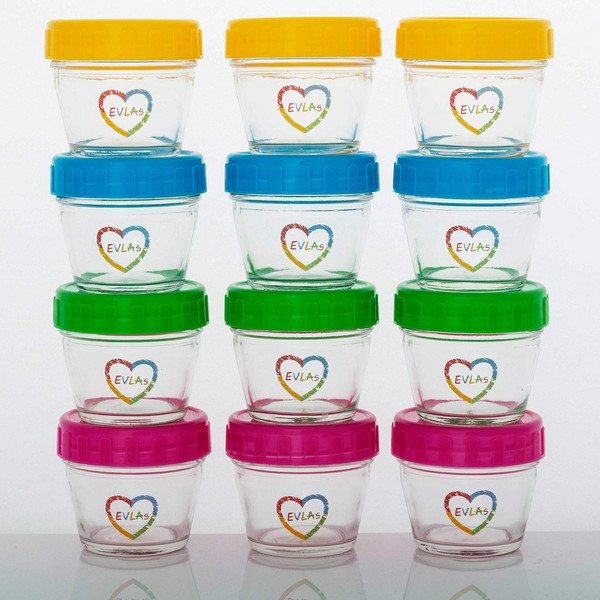 Baby Food Storage Containers - Set of 12, 4 oz
