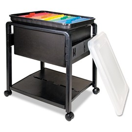 Advantus 55758 Folding Mobile File Cart, 14-1/2w x 18-1/2d x 21-3/4h, Clear/Black