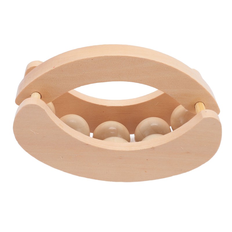 Wooden Massage Ball Roller with 10 Beads Deep Tissue Relief