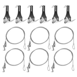 SPORWAY 6 Pcs Stainless Steel Picture Hanging Wire Kit: Silver Picture Rail Hanging System for Picture Hanging, Heavy Duty Picture Hanging Kit, for Wall Art Installation (2m)