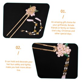 LALAFINA 2pcs Hairpin Hair Sticks Hair Chopsticks for Women Wedding Hair Clip Japanese Hair Accessories Hair Wax Stick for Wigs Wedding Hair Accessories Long Tassels Alloy Miss Costume