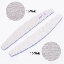 25Pcs 100/180 Grit Nail File Set - Double-Sided Emery Boards for Acrylic, Gel & Natural Nails - Professional Nail Files