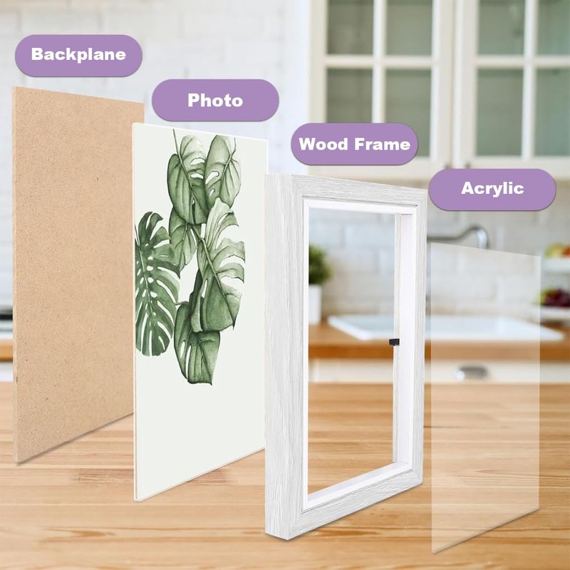 Trifold Photo Frame, 6x4 inches 3 Photos Collage Frame Hinged