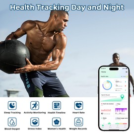 Smart Ring Health Tracker, Sleep Tracker Ring with Heart Rate, Waterproof Fitness Tracker for Activity Monitoring/Steps/Distance/Calories, Up to 7Days Battery, for iOS Android(Stylish Silver#12)