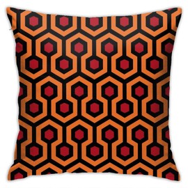 RKE Overlook Hotel Carpet The Shining Hexagon Pattern Geometric Trellis Polygon Bedroom Throw Pillow Covers Home Decorative Couch Sofa Square Cushion Pillow Case 18x18 In, One Size (220501)
