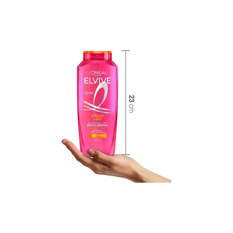 Shampoo Elvive L'Oreal Paris Dream Liso para un cabello liso