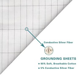 NEWFUN Grounding Bed Sheet, Grounding Bed Sheet, Grounding Mat for Bed, Conductive Grounding Mat, High-Quality Grounding Mat for Better Sleep and Health, with EU Grounding Cable and Plug, (90 x 230 cm