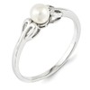 Diamond2Deal 925 Sterling Silver Cultured Pearl Solitaire Ring Size 10