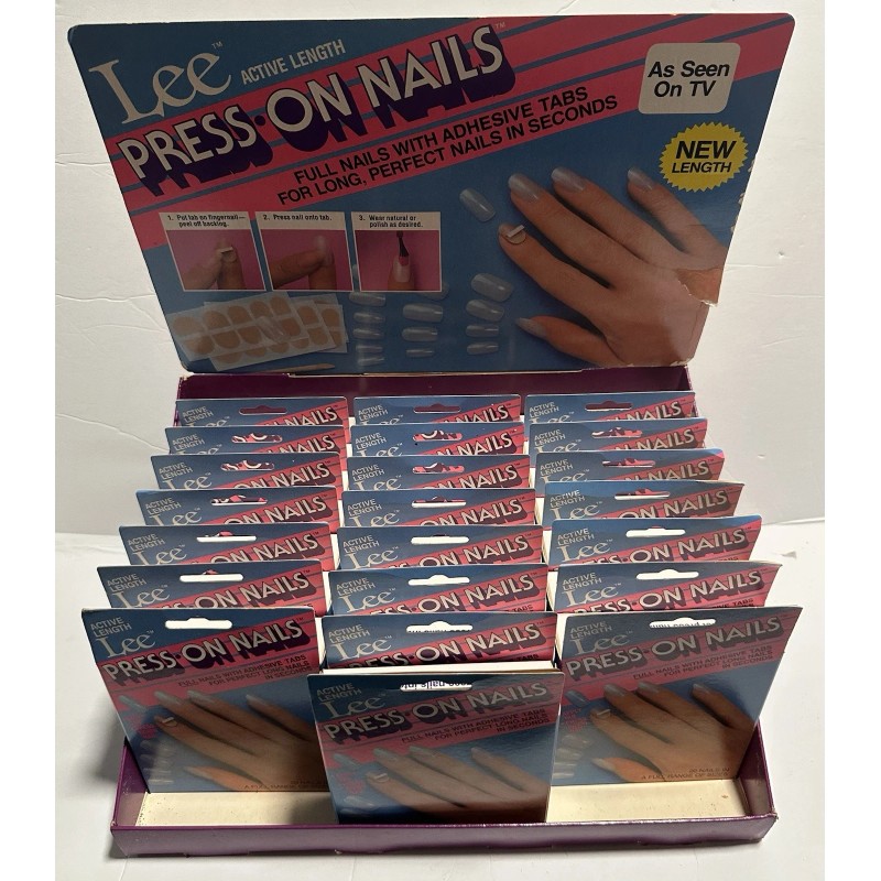 Lee Press On Nails NOS Active Length-HTF Rare Blue Box