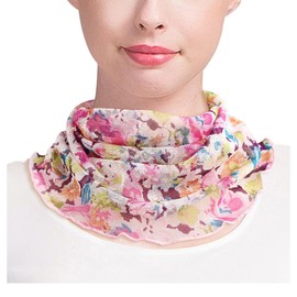 Buffydeer 100% Silk Neck Warmer, Neck Cover, Scarf, UV Protection, UV Protection, Sunburn Protection, Tulle Net, Stylish, Cute, Flower Pattern, Goods, Neck, Silk, UV Protection, Women's, Respect for