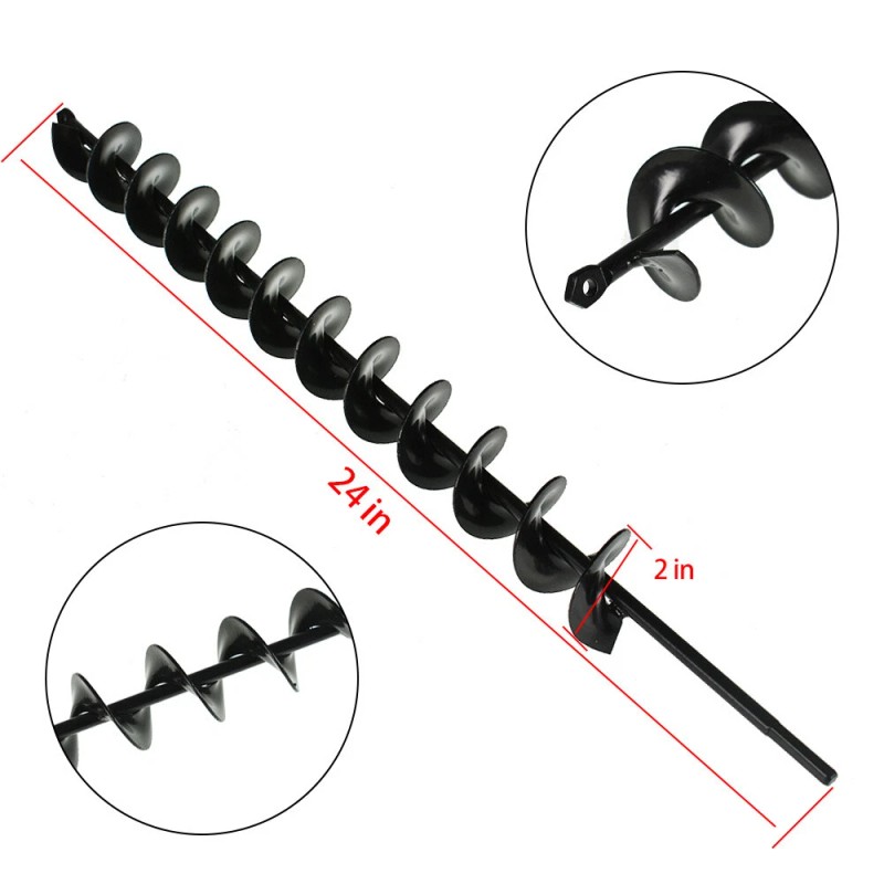 ALL-CARB 2" × 24" Precision Black Auger Drill Bit For