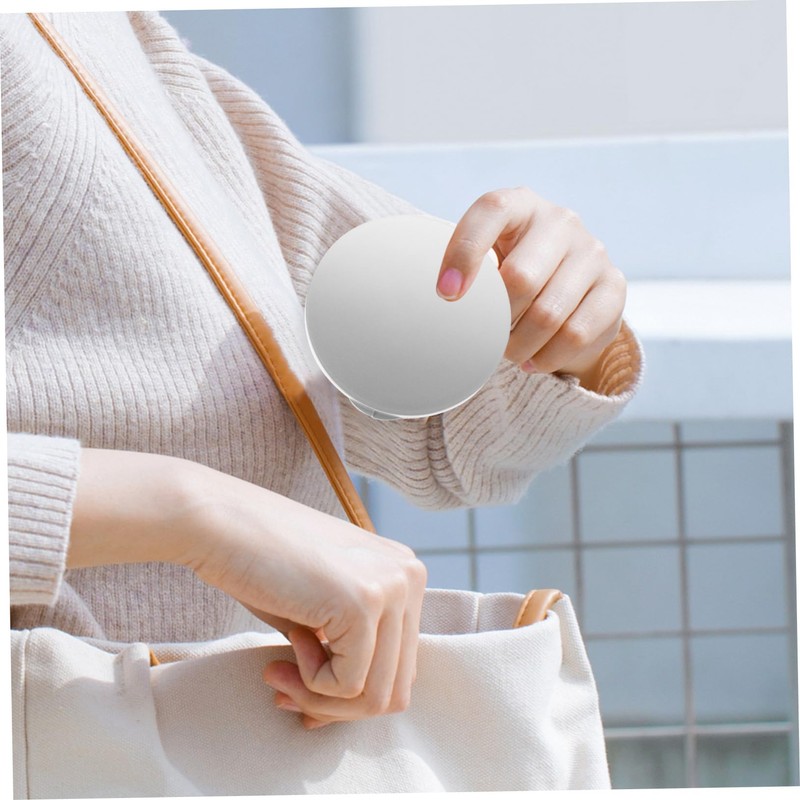 WOFASHPURET ポータブル旅行用ライト付き化粧鏡 5倍拡大鏡 折りたたみデザイン 女性 女の子用 小型ポケットミラー コンパクト ミニ ラウンドミラー