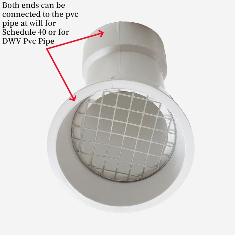 PVC termination vent with stainless steel screen,45 Degrees,1pcs,For 2“ DWV