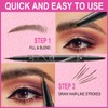 Microblading Eyebrow Pencil, Eyebrow Pencil, 2-in-1 Waterproof, Smudge-Proof, 3D Eyebrow