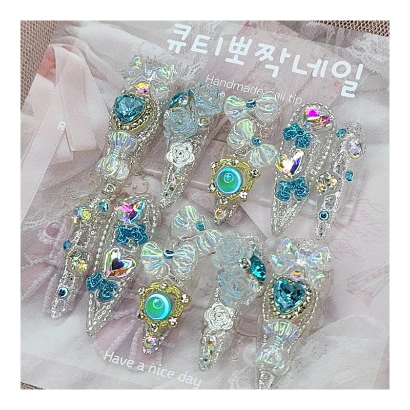 Clear Princess handmade nail tips - Oval M / 클리어