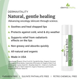 Oncology Lip Balm - Natural Organic Plant Based lip balm for Oncology Patients, Heals Dry Lips - Moisturizes, Soothes and Hydrate Parched Lips - 3 pack